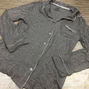R-56 BLIS soft sleep shirt Button up pajama top GRAY  size S nwot